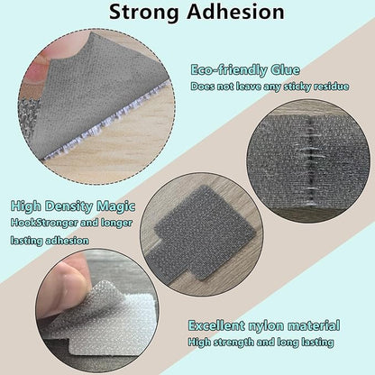 Desk Cable Management, Wire Organizers for Cords - Upgrade 48 PCS Grey Sticky Back Self Adhesive Cable Ties, Hook and Loop Straps for Home or Office Use