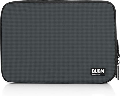 BUBM Double Layer Electronic Accessories Organizer, Travel Gear Bag for Cables, USB Flash Drive, Plug and More, Perfect Size Fits for iPad mini (Medium, Gray)