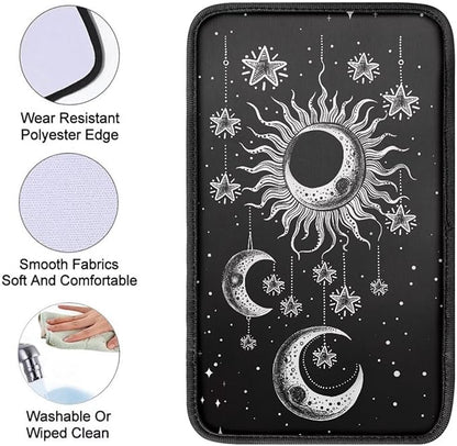 Moon Sun Car Center Console Armrest Pad Universal Moon Cars Accessories Breathable Car Center Console Cover Seat Box Cover for Sedan, Van, SUV, Trucks