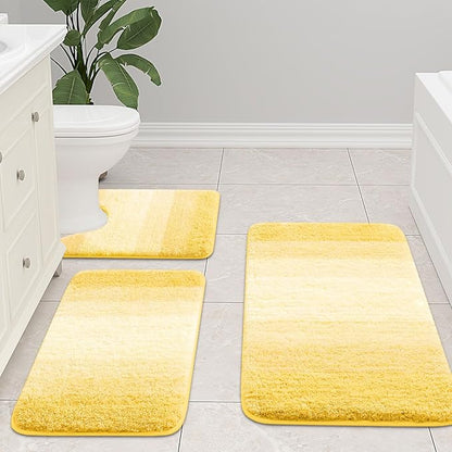 Arotive Microfiber Bathroom Rugs, Shaggy Soft and Absorbent Bath Rug, Non-Slip, Thick Plush Machine Washable Dry Bath Mats for Bathroom, Tub and Shower, 30x20, Yellow, Rectangular