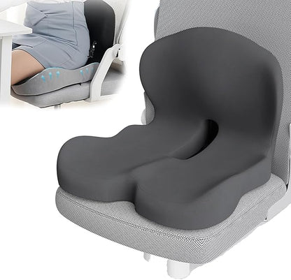 Back and Seat Cushion, Soothe+Cushion,Car Seats with Lumbar Support,Memory Foam Non Slip Skin with Back Support for Office Chair, Car (Color Matching D)