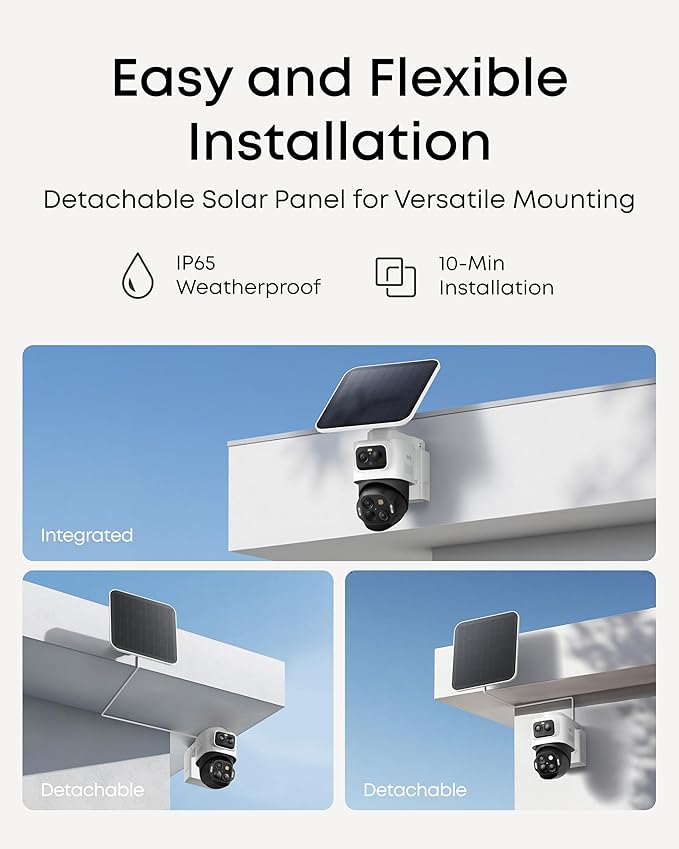eufy Security eufyCam S4, 4K Solar Camera Wireless Outdoor, Triple Lens