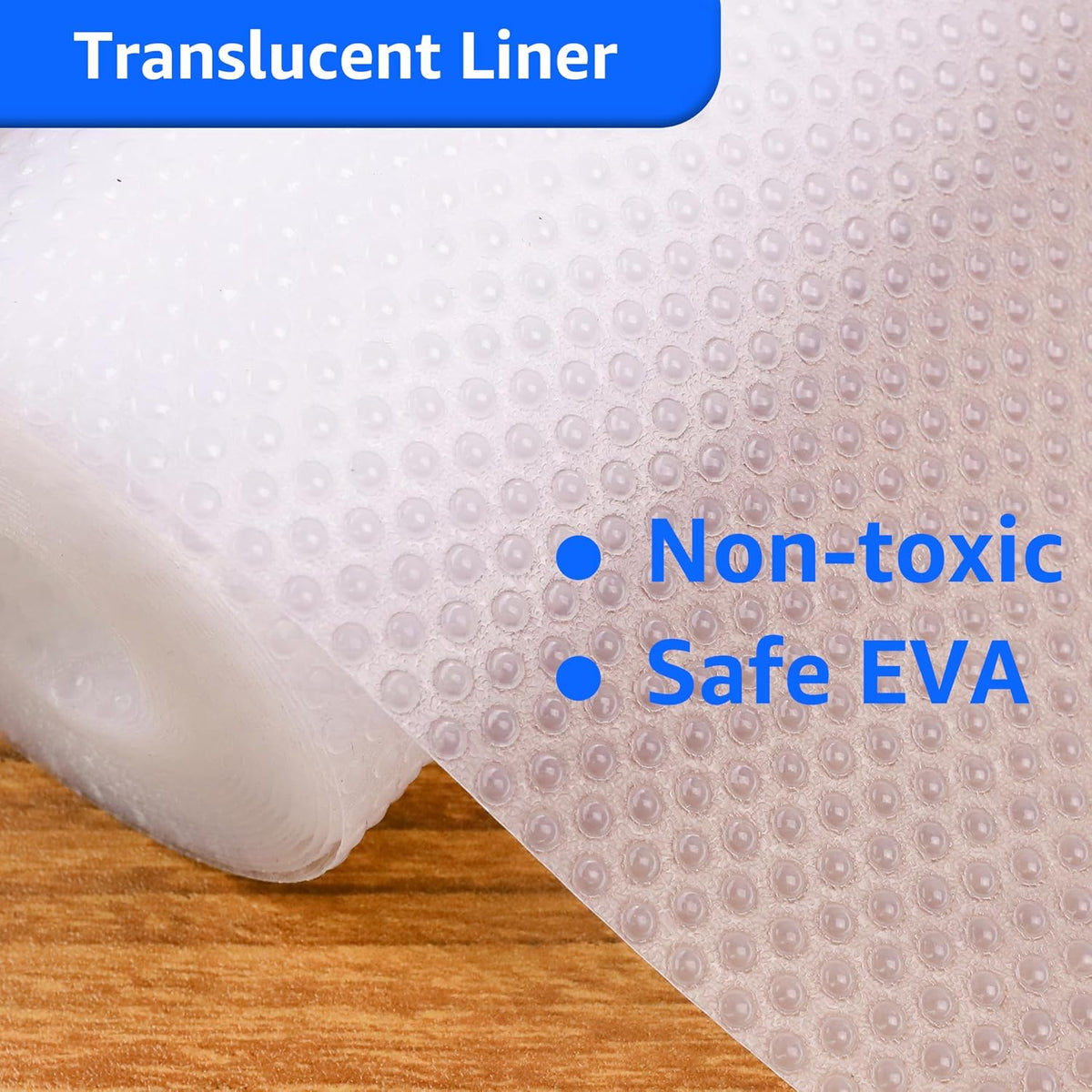 Clear Shelf Liners for Kitchen Cabinets: 19.8" Wide Large Waterproof Under Sink Mat - 19.8" x 288" Translucent Non-Adhesive Easy to Cut Cabinet Drawer Liner for Pantry