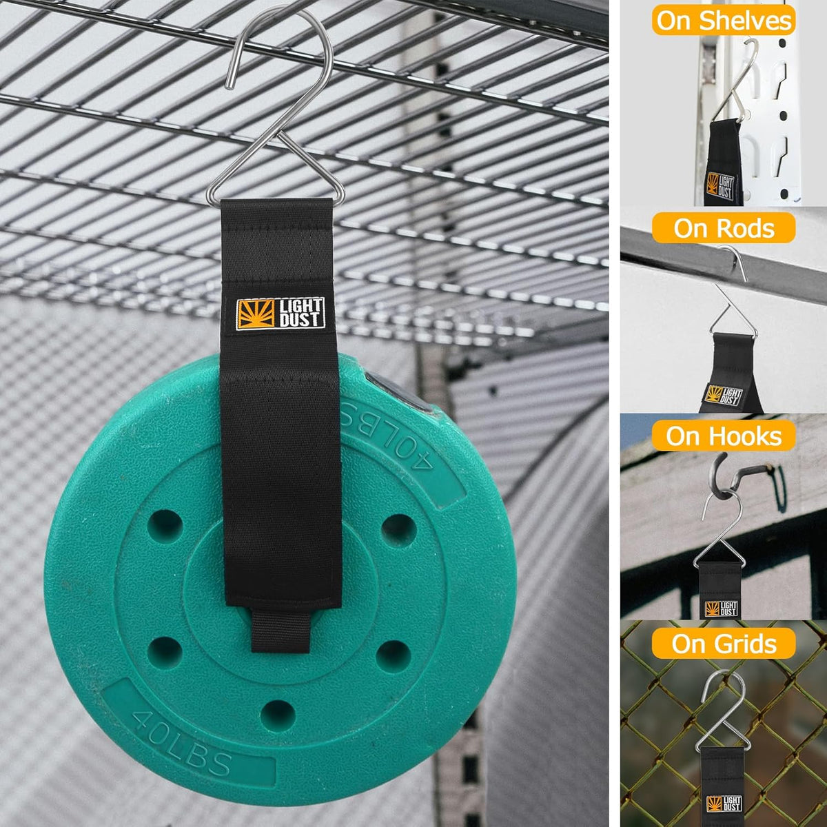 Hanging Extension Cord Holder - Storage Wrap Straps with Metal Hooks 10Pack 15" 22" Heavy Duty Garage Organizer Tool Hangers - Garden Hose Power Electrical Cable Rope RV Shed Camping Organization