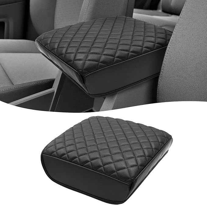 KBH Center Console Armrest Cover for Honda Ridgeline 2006 2007 2008 2009 2010 2011 2012 2013 2014, Middle Console Lid Cushion Pad Protector, Vinyl Leather Interior Accessories, Anti-Scratch, Black