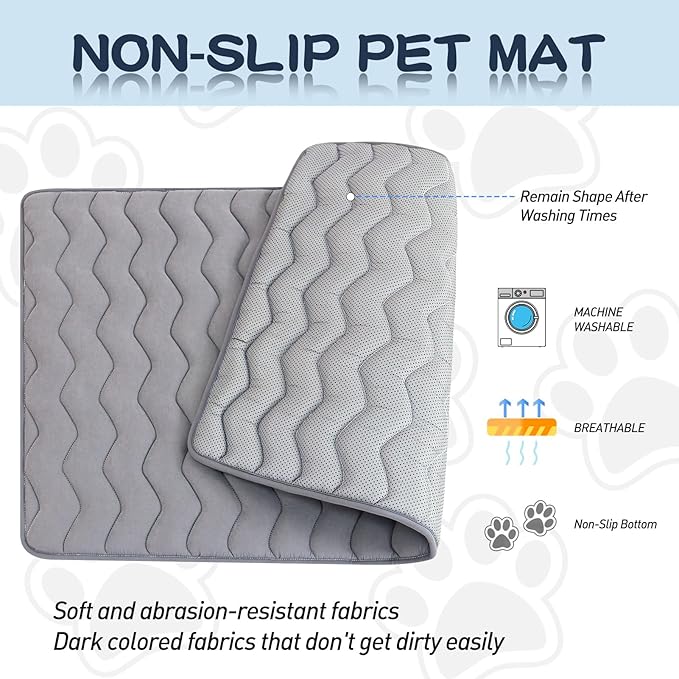Bubble bear Dog Crate Mat - Upgraded Thick, Ultra Soft, Washable & Anti-Slip Kennel Pad for Small/Medium/Large Dogs, Dark-Hued to Hide Stains (36"x23")