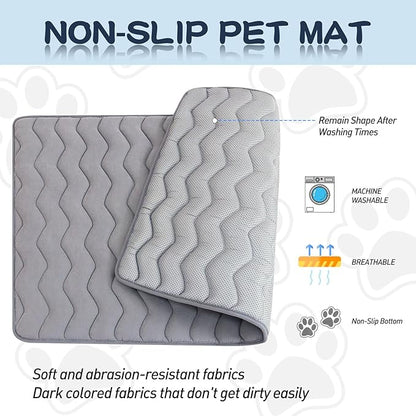 Bubble bear Dog Crate Mat - Upgraded Thick, Ultra Soft, Washable & Anti-Slip Kennel Pad for Small/Medium/Large Dogs, Dark-Hued to Hide Stains (36"x23")