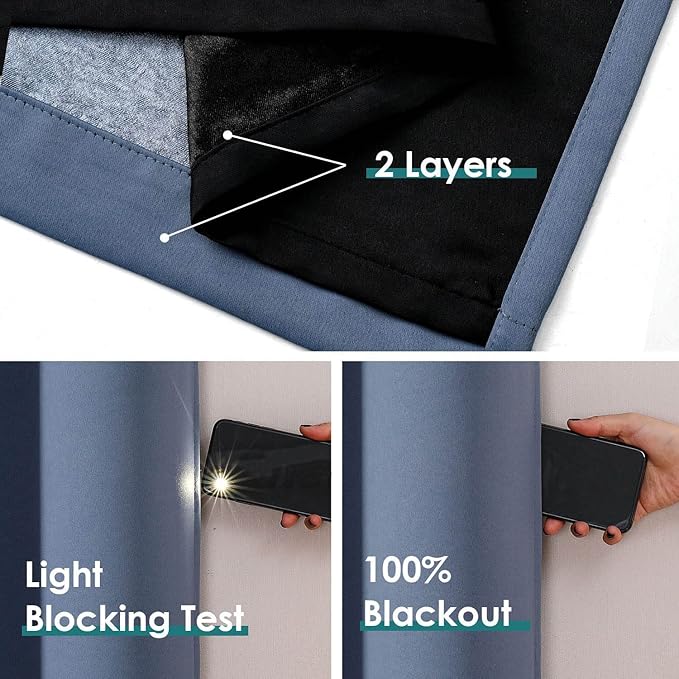 ChrisDowa 100% Blackout Curtains