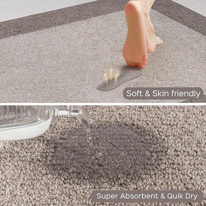 DOMUSTEX Machine Washable Runner Rug 32" x 96", Non Slip Kitchen Mat for Floor, Absorbent Entryway Rug for Kitchen, Bedroom, Living Room, Hallway, Door (Roll Packing)