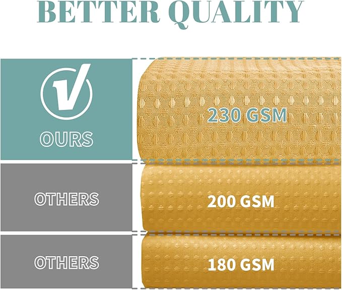 eachope Gold No Hook Waffle Weave Shower Curtain with snap-in Liner Replacement, 230GSM Waterproof Fabric Hotel Shower Curtain Set for Bathroom, Through Mesh Top Window,71Wx74H