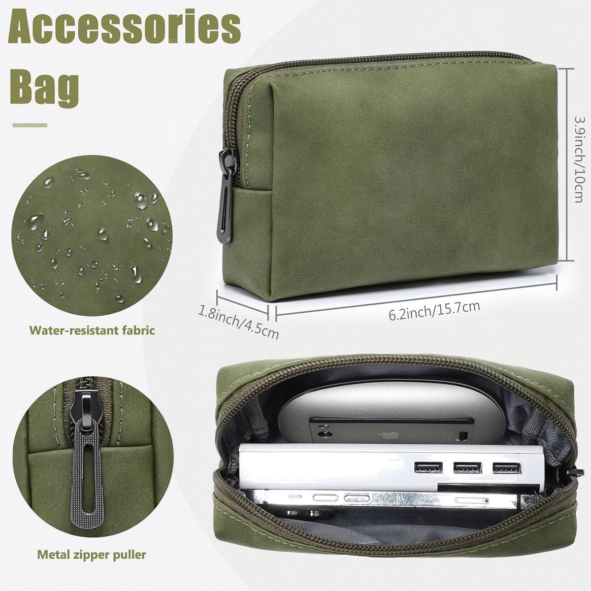 HYZUO 13 Inch Laptop Sleeve Case with Stand for 2025-2018 MacBook Air 13 M4 M3 M2 M1, 2025-2016 MacBook Pro 13 M2 M1, 13" iPad Pro/Air, Surface Pro 11/10/9, XPS 13, with Pouch, Olive Green