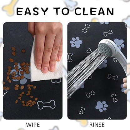 Pet Cat Dog Food Mat Non Slip Mat for Dog Water Bowl Mat Quick Dry Absorbent Cat Feeding Mat, 24 * 16.9 in, Green