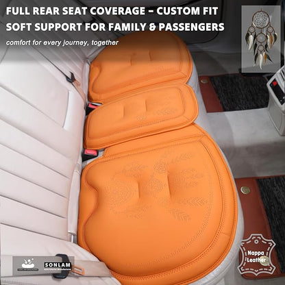 Comfort Dreamcatcher Car Seat Cushion Non-Slip - Relaxing, Optimal Support & Posture for Long Drive (Full Set (Orange))