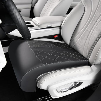 Coverado Car Seat Extender Leg Support, Leather Leg Extender Cushuin for Car Seats, Waterproof Car Seat Cushions Universal Fit for Most Vehicles (Black01)