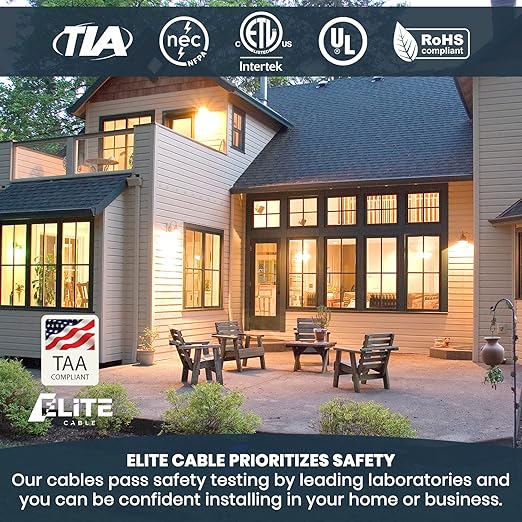 Elite Cat5e Riser, UTP 24AWG, Solid Pure Copper, UL Listed, Bulk Ethernet Cable