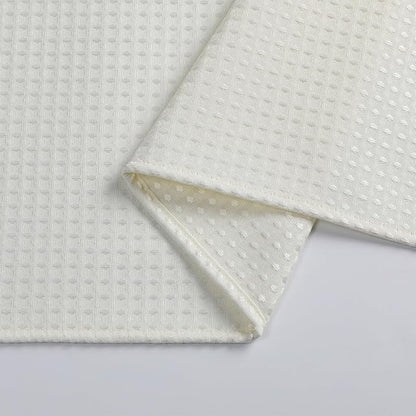 meioro Ivory Shower Curtain, Waffle Weave 256GSM Heavy Duty Textured Fabric Shower Curtains for Bathroom Hotel Spa, Luxury Weighted Polyester Cloth Bath Curtain Set with 12 Hooks, 72Wx72H