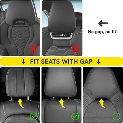 2Ps car headrest Pillow, car Neck Pillow for Driving, 11.8x7.5 inches Head Rest Pillow for car,Fits Most car Models, Suede Fabric with Polyester Fiber Filling(Beige)