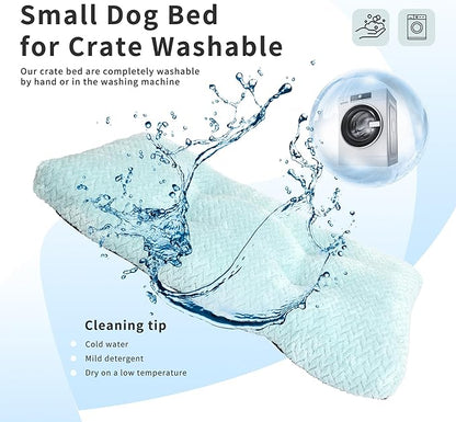 Dog Bed for Small Dogs Crate Washable 22 inch Dog Mats for Sleeping,Up to 15 lbs Soft and Fluffy Sage Green S