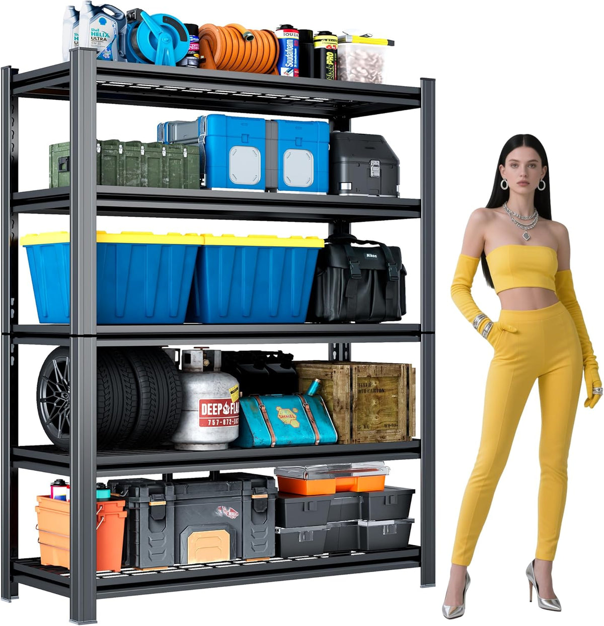 47.2''W Wire Shelving Unit,3500LBS Capacity Heavy Duty Storage Shelves，Adjustable Metal Shelving for Kitchen Pantry Office Wire Rack for College Dorm School, 47.2" W x 71.2" H x 23.6" D