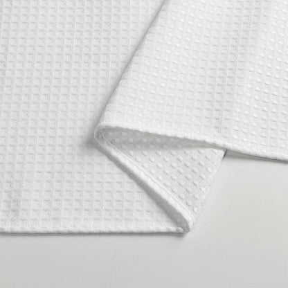 meioro White Shower Curtain, Waffle Weave 256GSM Heavy Duty Textured Fabric Shower Curtains for Bathroom Hotel Spa, Luxury Weighted Polyester Cloth Bath Curtain Set with 12 Hooks, 72Wx72H
