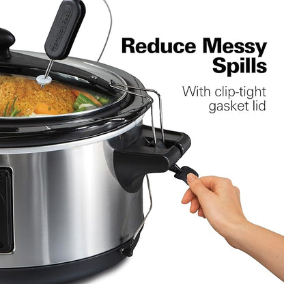 Hamilton Beach Portable 6 Quart Set & Forget Digital Programmable Slow Cooker
