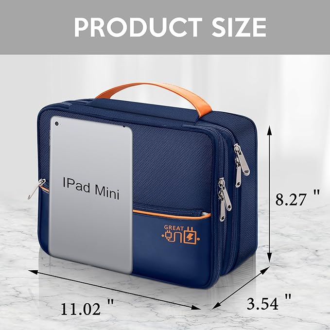 CILLA Electronic Organizer Travel Case, Travel Cord Organizer Case Portable Waterproof Cable Organizer Bag for Charger, Cord, USB, Power Bank, Earphone
