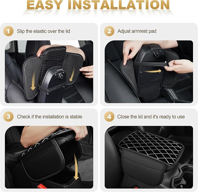 Center Console Cover Fit for TLX: Upgraded Bling Diamond Car Armrest Cover - Crystal Rhinestone Car Center Console Cover with 2 Storage Bags,Anti-Scratch Auto Armrest Pad Accessory （Black