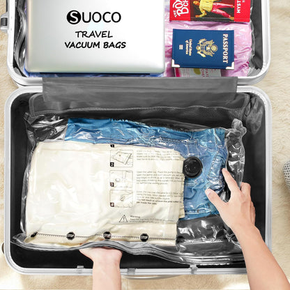 8 Small Travel Vacuum Storage Bags for Clothing with Rechargeable Electric Pump, Compression Packing Cubes Organizer for Luggage Suitcase, Space Saver Seal Bags for Vacation Cruise