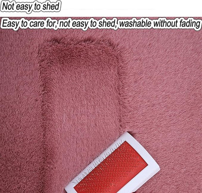 Plush Car Seat Cushion, Soft Warm Fuzzy Faux Rabbit Fur Fluffy Plush Auto Seat Cover Vehicle Car Front and Back Seat Protector Pad with Non-Slip Backing Cushion Interior Universal Fit (Orange,Front*1)