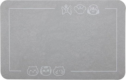 YCT Cat Pet Food Mat - Non-Slip Bottom Absorbent Quick Dry Feeding Mat for Dogs and Cats - Pet Supplies, 11.8"x18.1" Gray