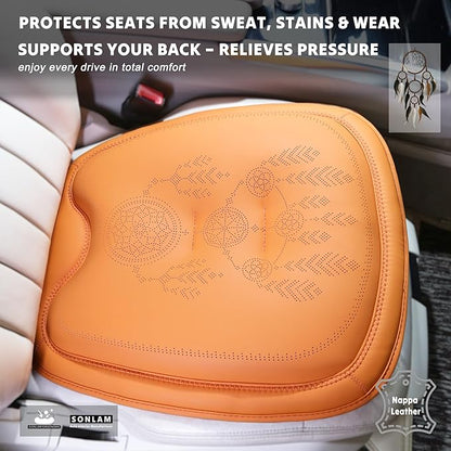 Comfort Dreamcatcher Car Seat Cushion Non-Slip - Relaxing, Optimal Support & Posture for Long Drive (Full Set (Orange))