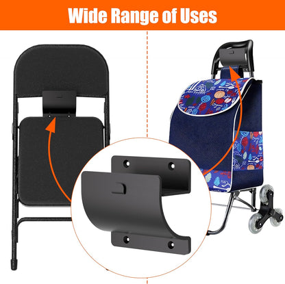 Ladder Hooks, 1 Pack Ladder Hangers for Garage Wall Wheelbarrow Hanger for Home Storage, Black