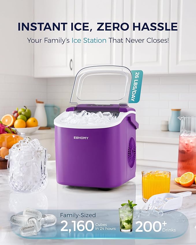 EUHOMY Countertop Ice Maker Machine
