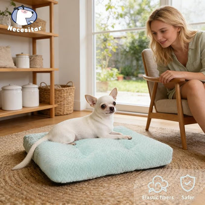 Necesitar 18 inch Dog Crate Bed Dog Mats for Sleeping,Up to 10 lbs Fluffy Sage Green Puppy Pad XXS