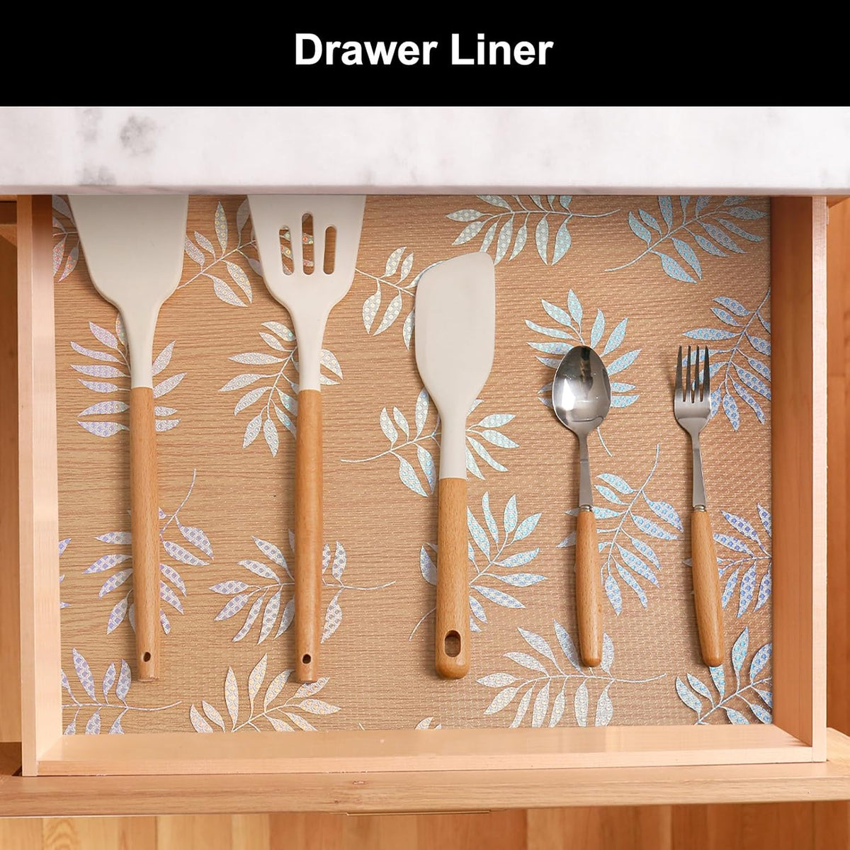 Cooyes Shelf Liner – Premium Non-Adhesive Cabinet & Drawer Liner for Kitchen – Waterproof Shelf Paper with Modern Pattern – Durable EVA Cabinet Mat – Easy to Cut （23.6" W x 118" L）