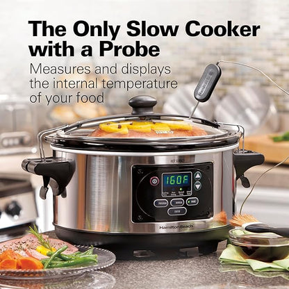 Hamilton Beach Portable 6 Quart Set & Forget Digital Programmable Slow Cooker