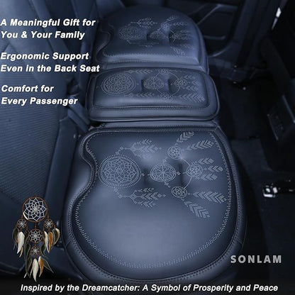 Comfort Dreamcatcher Car Seat Cushion Non-Slip - Relaxing, Optimal Support & Posture for Long Drive (Single Seat (All Black))