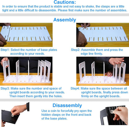 6 Pieces Upright Boards, Accessory Parts of Expandable File Folder Holder, Black