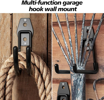 30 Pack Heavy Duty Garage Hooks,Solid Steel Wall Mount Hangers,with Anti-Slip Coating,for Hanging and Organising Ladder,Bike,Ropes,Broom,Garden,Yard and Power Tools