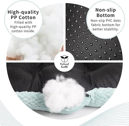 Washable Dog Crate Pad for Small Dogs, Anti-Slip Puppy Kennel Dog Bed for Crate,Flat Soft Fleece Sage Green Pet Mat 24" x 18"