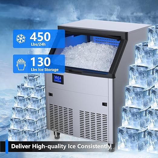 Coolake Commercial Ice Maker Machine 450lbs/24H