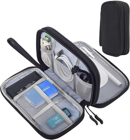 Electronics Accessories Organizer Pouch Bag, Travel Universal Organizer for Cable, Charger, Phone, SD Card, Business Travel Gadget Bag
