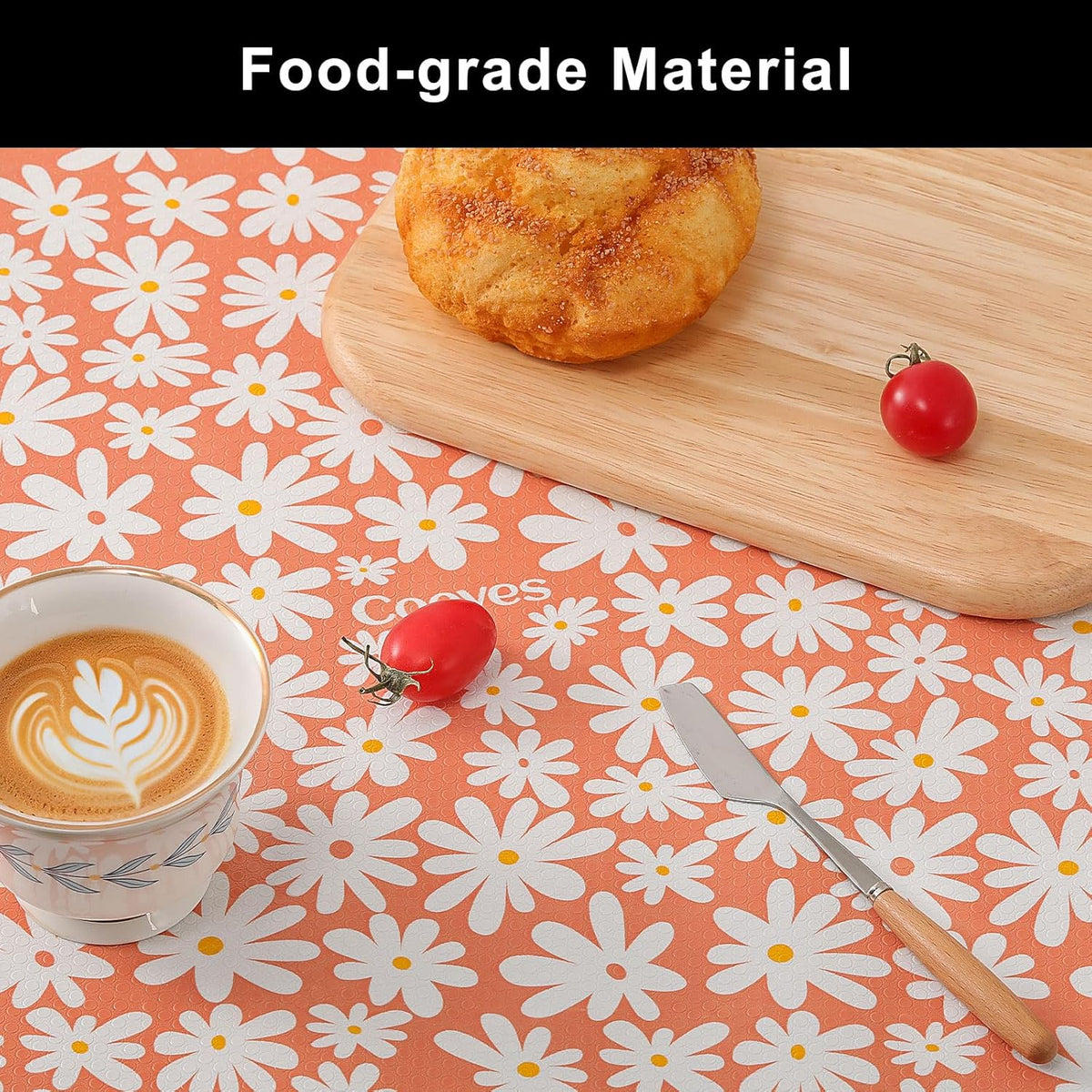 Cooyes Shelf Liner – Premium Non-Adhesive Cabinet & Drawer Liner for Kitchen – Waterproof Shelf Paper with Modern Pattern – Durable EVA Cabinet Mat – Easy to Cut （11.8" W x 118" L）
