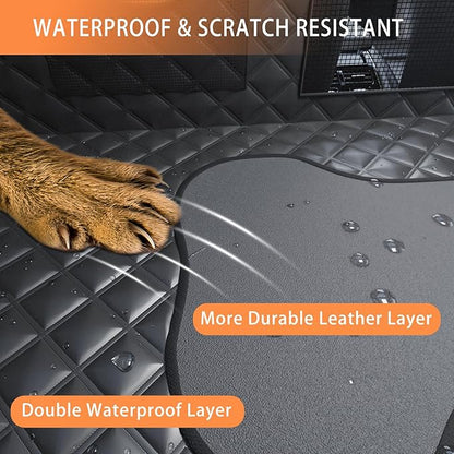 Sixheels Truck Dog Seat Cover Back Seat Protector, Large Space Backseat Extender with Soft Inflatable Cushion Comfortable Dog Hammock, Waterproof Dogs Bed Rear Travel Accessories for Truck