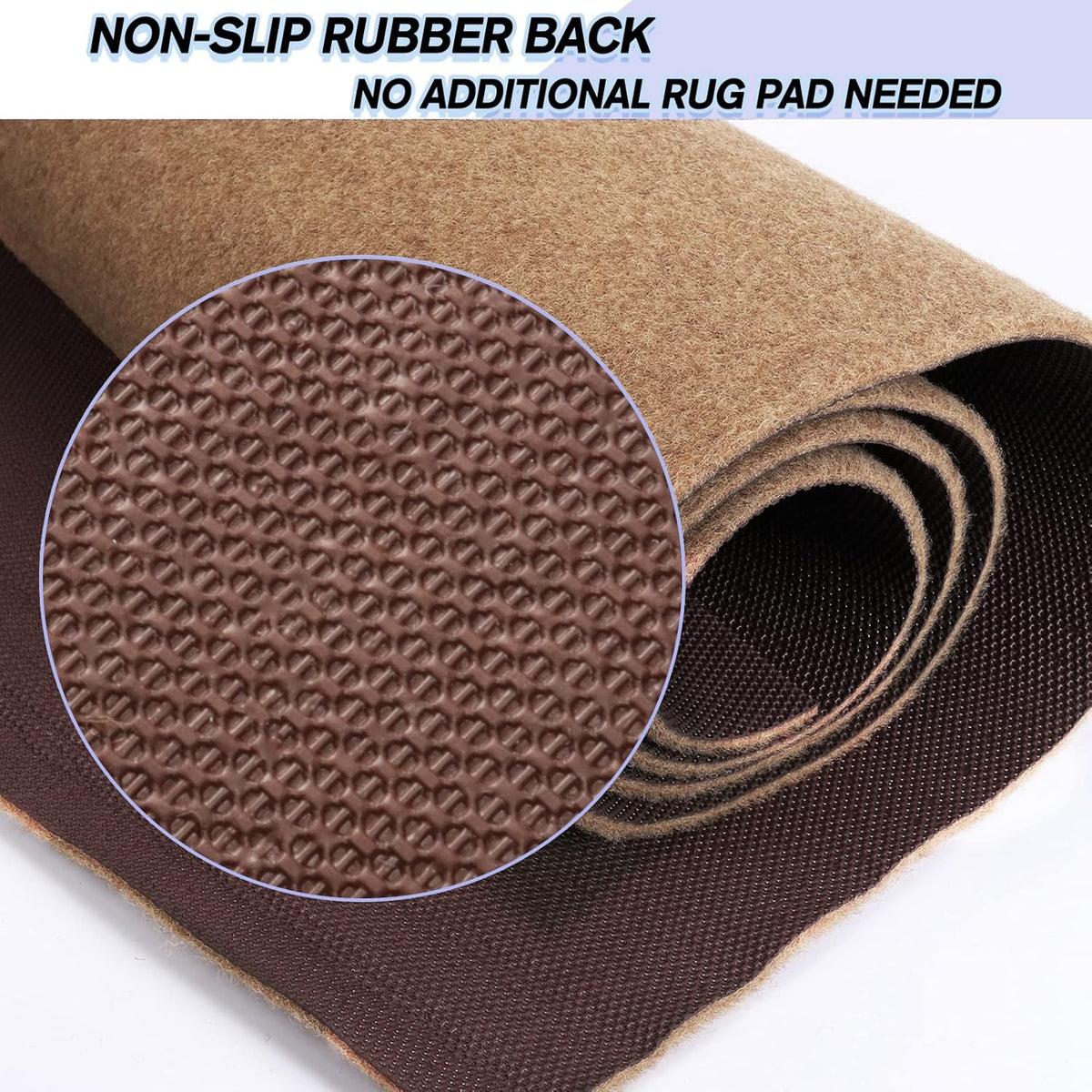 Custom Size Backed Non-Slip Area Rugs Runner, Easy Clean, Waterproof Runner Rugs for Hallway Entryway, Kitchen, Laundry, 3FT x 70FT, Beige