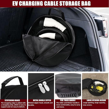 BLIRITEL EV Cable Bags, Portable EV Chargers Cable Storage & Organizer for Jumper Cables,Cords,and Hoses, Perfect for Electric Vehicles,RV Sewer Hose,Camper Accessories