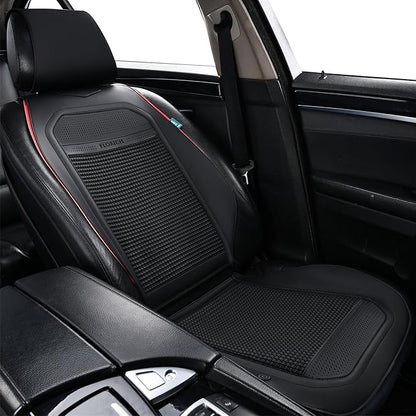 FLORICH Front Car Seat Covers Leather Seat Covers Waterproof Seat Cushion Protector Universal Fit for Cars SUV Truck Van, Black&Red, 1PCS