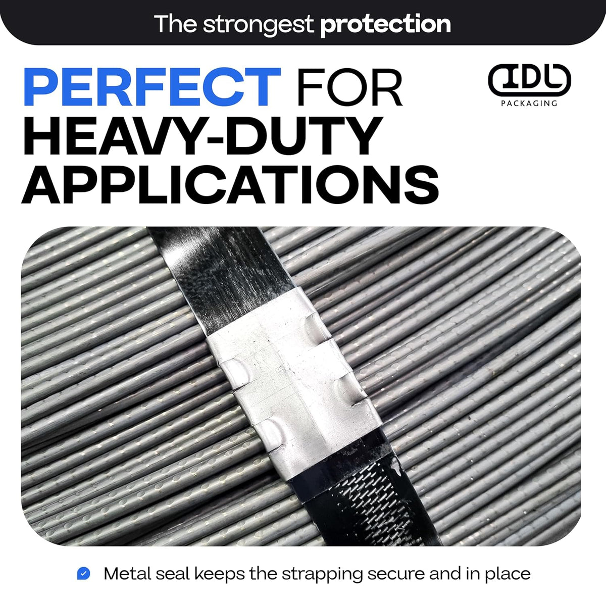 IDL Packaging 5/8" Closed (Push Type) Seals for Steel Strapping, Pack of 250 - USA-Made Sturdy Metal Clips for Securing Heavy Packaging & Pallet Banding - Superior Holding Power for Steel Banding Jobs