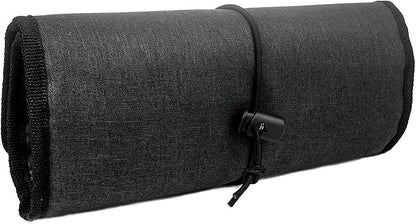 ProCase Electronic Organizer Cord Pouch, Travel Cable Charger Phone Accessories Bag Organizer Roll up Tech Carrying Case for USB Cables SD Memory Cards Earphone Flash Hard Drive –Black