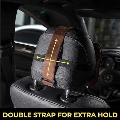 Car Headrest Pillow Memory Foam Soft Neck Support Comfortable Ergonomic Design Car Seat Headrest Pillow Universal Fit Travel Seat Pillow for Pain Relief While Driving Lord AutoFashion (1PC) (Brown)